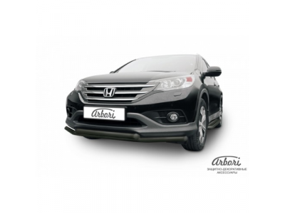 Защита переднего бампера Arbori d57+d57 двойная черная HONDA CR-V 2012- от ARBORI Защита переднего бампера Arbori d57+d57 двойная черная HONDA CR-V 2012-
