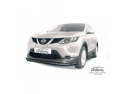 Защита переднего бампера Arbori d76 черная NISSAN QASHQAI 2014- от ARBORI Защита переднего бампера Arbori d76 черная NISSAN QASHQAI 2014-