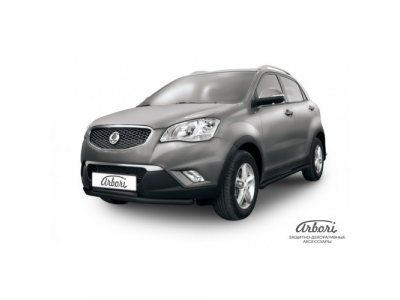 Защита переднего бампера Arbori d57+d42 двойная SSANGYONG Actyon 2011-чёрн. от ARBORI Защита переднего бампера Arbori d57+d42 двойная SSANGYONG Actyon 2011-чёрн.