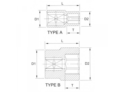 Головка торцевая 12гр. 1/2" 8мм от LICOTA Головка торцевая 12гр. 1/2" 8мм